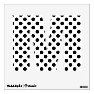 Black & White Polka Dot Letter M Wall Decal