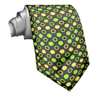 Lemon And Lime Rings And Polka Dots Neck Tie