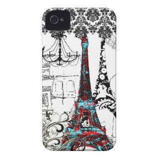 PixDezines Paris Sketch, coral damask/DIY color iPhone 4 Case