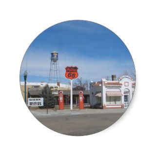 Gas Station Bassett, Nebraska, USA Round Stickers