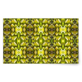 Mustard Yellow And Green Retro Wallpaper Pattern Rectangular Stickers