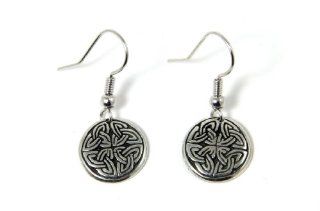 Pewter Celtic Realm Earrings Cross of Life Irish Made Jewelry