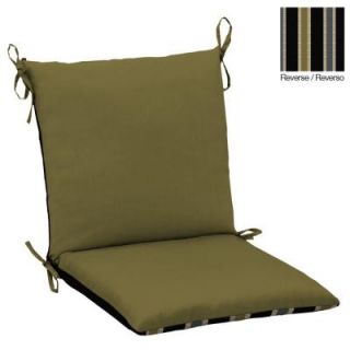 Hampton Bay Reversible Olive Green Mid Back Outdoor Chair Cushion DISCONTINUED WC07552A 9D1