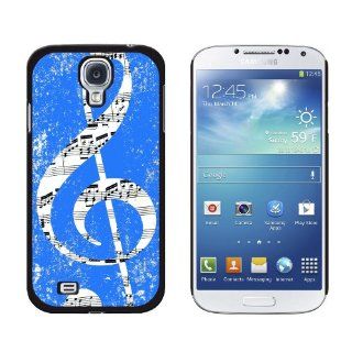 Graphics and More Vintage Treble Clef Music Blue Snap On Hard Protective Case for Samsung Galaxy S4   Non Retail Packaging   Black Cell Phones & Accessories