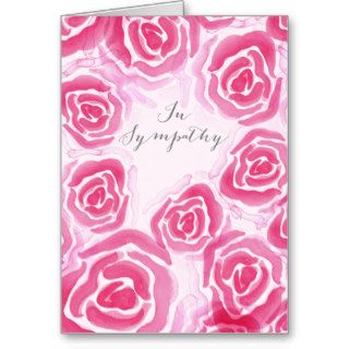 Sympathy Card with Hand Painted Roses