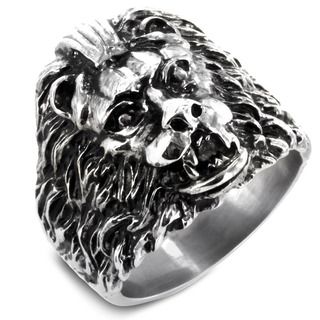 West Coast Jewelry Stainless Steel Ferocious Lion Cast Ring West Coast Jewelry Men's Rings