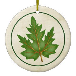 Green 3 Leaf Fall Season Themed Ornament