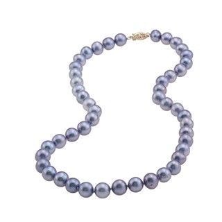 DaVonna 14k 9 10mm Bule Freshwater Cultured Pearl Strand Necklace (16 36 inches) DaVonna Pearl Necklaces
