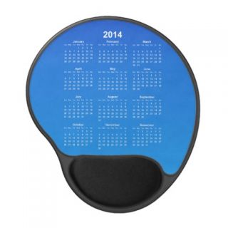 2014 Blue Ombre Calendar Gel Mousepad