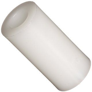 Round Spacer, Nylon, Off White, 1/4" Screw Size, 1/2" OD, 0.257" ID, 1" Length (Pack of 100) Hardware Spacers