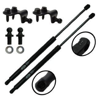 Wisconsin Auto Supply WGS 283 2 Two Rear Trunk Hatch Lid Gas Charged Lift Supports With Brackets and Studs Without Rear Spoiler Automotive