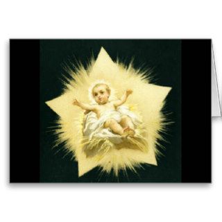 Vintage *Christmas Star * Baby Jesus Design Card