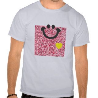 Curvy Lines Red Smile T shirt