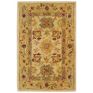 Handmade Heirloom Ivory/ Gold Wool Rug (3' x 5') Safavieh 3x5   4x6 Rugs