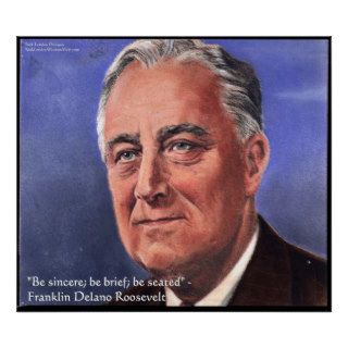 FDR (Roosevelt) "Be Brief" Wisdom Quote Posters