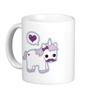 Cute Mustache Unicorn Mug
