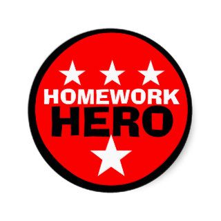 Homework Hero School Sticker