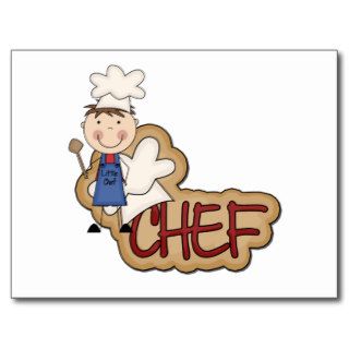 Boy Chef   White T shirts and Gifts Postcard