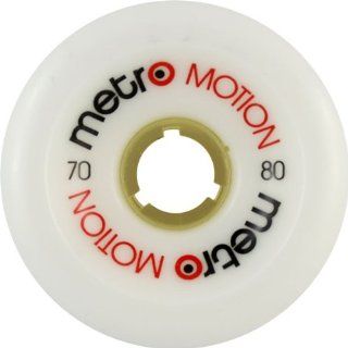 Metro Motion 70mm 80a White Skate Wheels  Skateboard Wheels  Sports & Outdoors