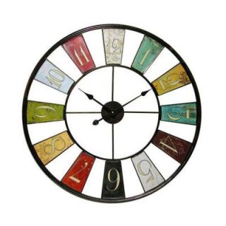 Home Decorators Collection 34 in. x 35 in. Timepiece Kaleidoscope Wall Clock 0263310910