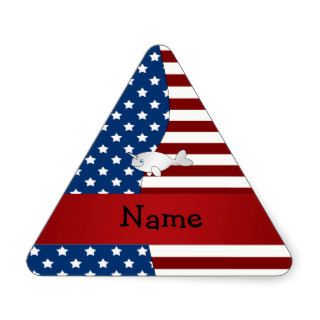 Personalized name Patriotic narwhal Sticker