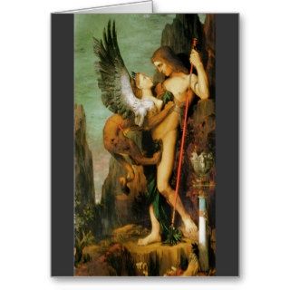 Oedipus and the Sphinx by Gustave Moreau Greeting Card