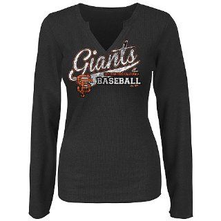 San Francisco Giants Women's Locker Room Love Long Sleeve Fashion Top by Majestic Athletic  Sports Fan T Shirts  Sports & Outdoors
