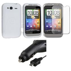 White Case/ Screen Protector/ Car Charger for HTC Wildfire S BasAcc Cases & Holders