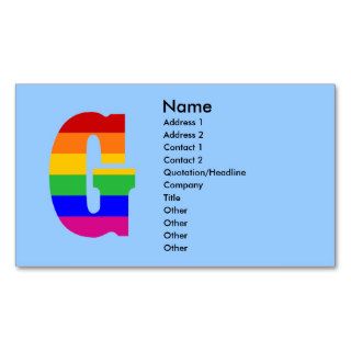 Rainbow Letter G Business Card Template