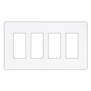 Cooper Wiring Devices PJS264W Decorator Screwless Wallplate, 4 Gang, White   Switch Plates  