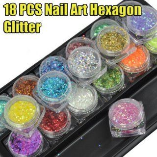 18 x Nail Art Hexagon Glitter CODE #266  Beauty Products  Beauty