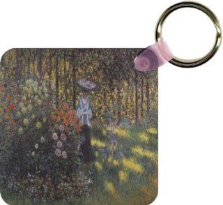 Rikki KnightTM Claude Monet Art Woman with a parasol in the Garden of Argenteuil Key Chains (Set of 2)  Key Tags And Chains 