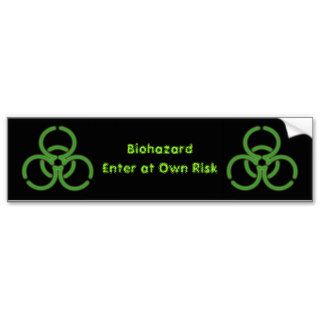 Neon Biohazard Symbol Green Bumper Sticker