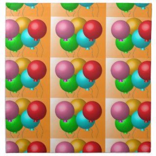 Five Birthday Balloons Printed Napkin