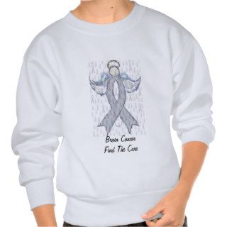 Angel Brain Cancer Ribbon Pull Over Sweatshirt