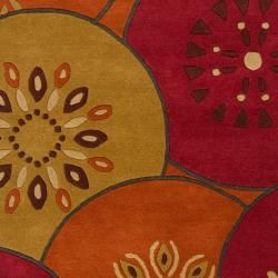 B. Smith Hand tufted Red Satiary New Zealand Wool Rug (3'3 x 5'3) Surya 3x5   4x6 Rugs
