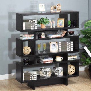 Celio Three Tier Bookcase / Display Cabinet in Black   Hokku Designs Bookcase
