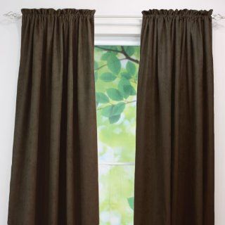 Chooty Rod Pocket Curtain Panel, 54 by 96 Inch, Passion Suede Espresso   Window Treatment Panels