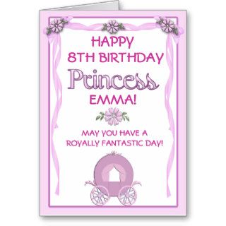 Pink Princess Birthday Greeting Cards