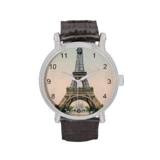 Vintage Eiffel Tower Postcard Wrist Watch