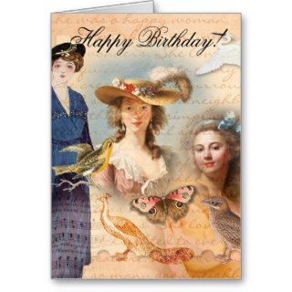 Romantic Vintage Women Birthday Greeting Card