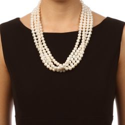 DaVonna White Freshwater Pearl 9 10mm Endless Necklace (48 100 inches) DaVonna Pearl Necklaces