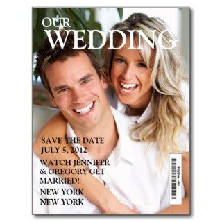 Save The Date Magazine Sytle Wedding Postcards