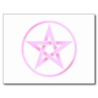 Pink Pentagram Pentacle Postcards