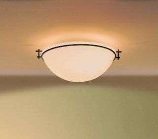 Hubbardton Forge 124252 07 Dark Smoke Moonband 3 Light Down Lighting Medium Semi Flush Ceiling Fixture from the Moonband Collection   Close To Ceiling Light Fixtures  