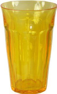 Set of 4 Le Cadeaux Break Resistant Drinkware Highball or Ice Tea Glasses, Yellow Kitchen & Dining
