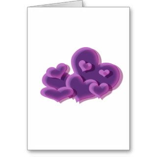 Pink and purple 3D heart cards