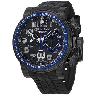 Graham Men's 2BLCB.B30A 'Silverstone' Black Dial Black Rubber Strap GMT Watch Graham Men's More Brands Watches