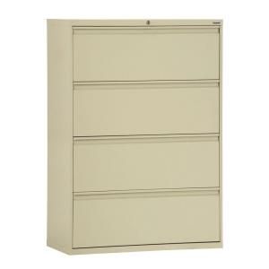 Sandusky 800 Series 30 in. W 4 Drawer Full Pull Lateral File Cabinet in Putty LF8F304 07