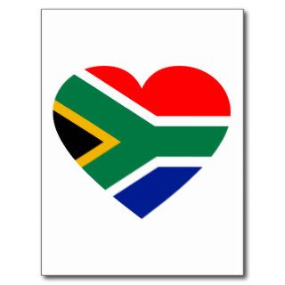 South African Flag Heart Postcard